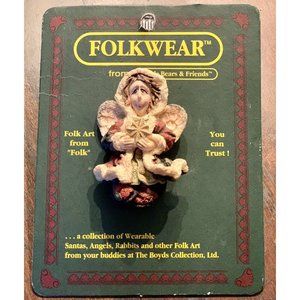 Boyds Bears Folkwear 2647 HOLIDAY ANGEL w/ Star Pin/Brooch New on card!